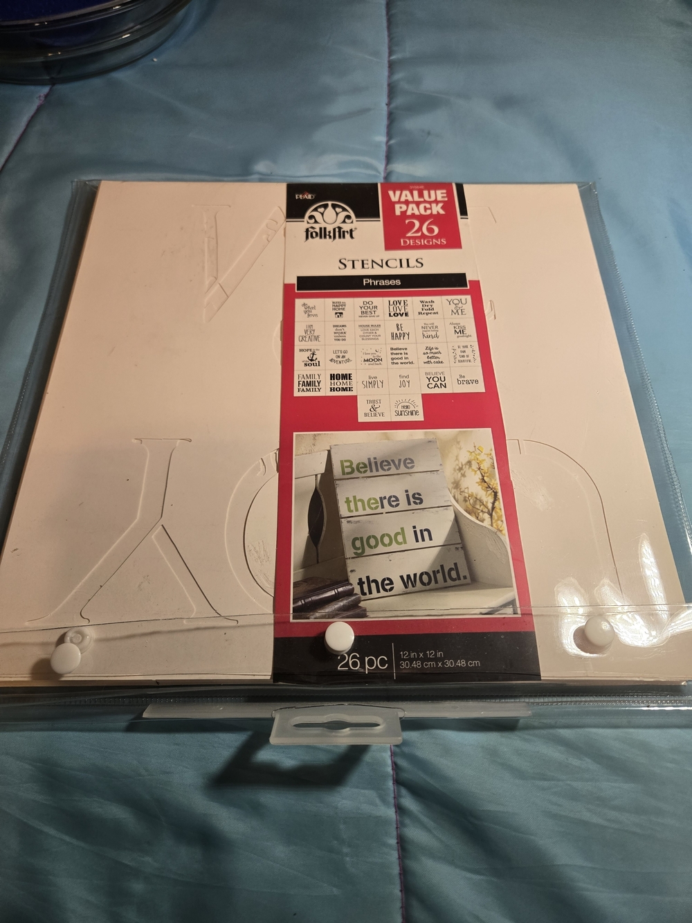 FolkArt Value Pack 26 Phrase Stencils - White